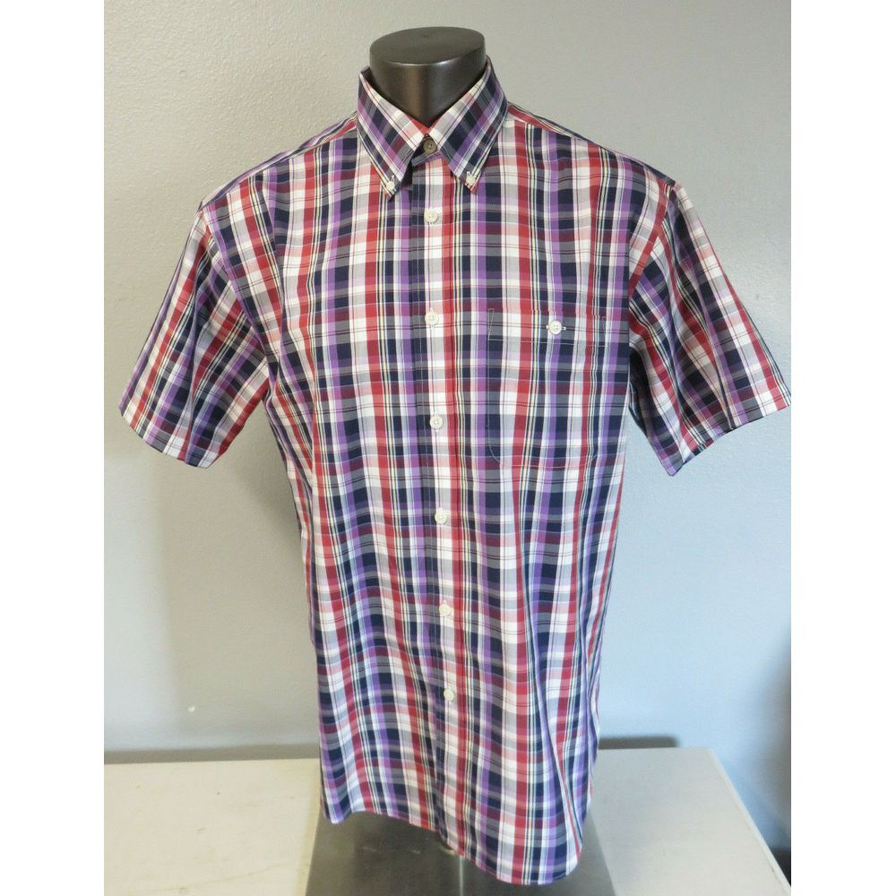 ORVIS Short Sleeve Button Front Front Pocket Size L Cotton Shirt Muticolor‎